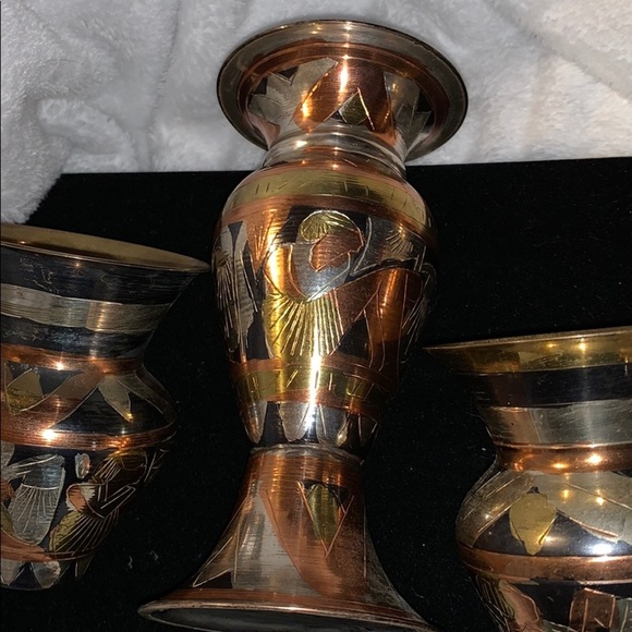 Modern Made Middle Eastern Mixed Metal Vases (4) - Picture 11 of 14